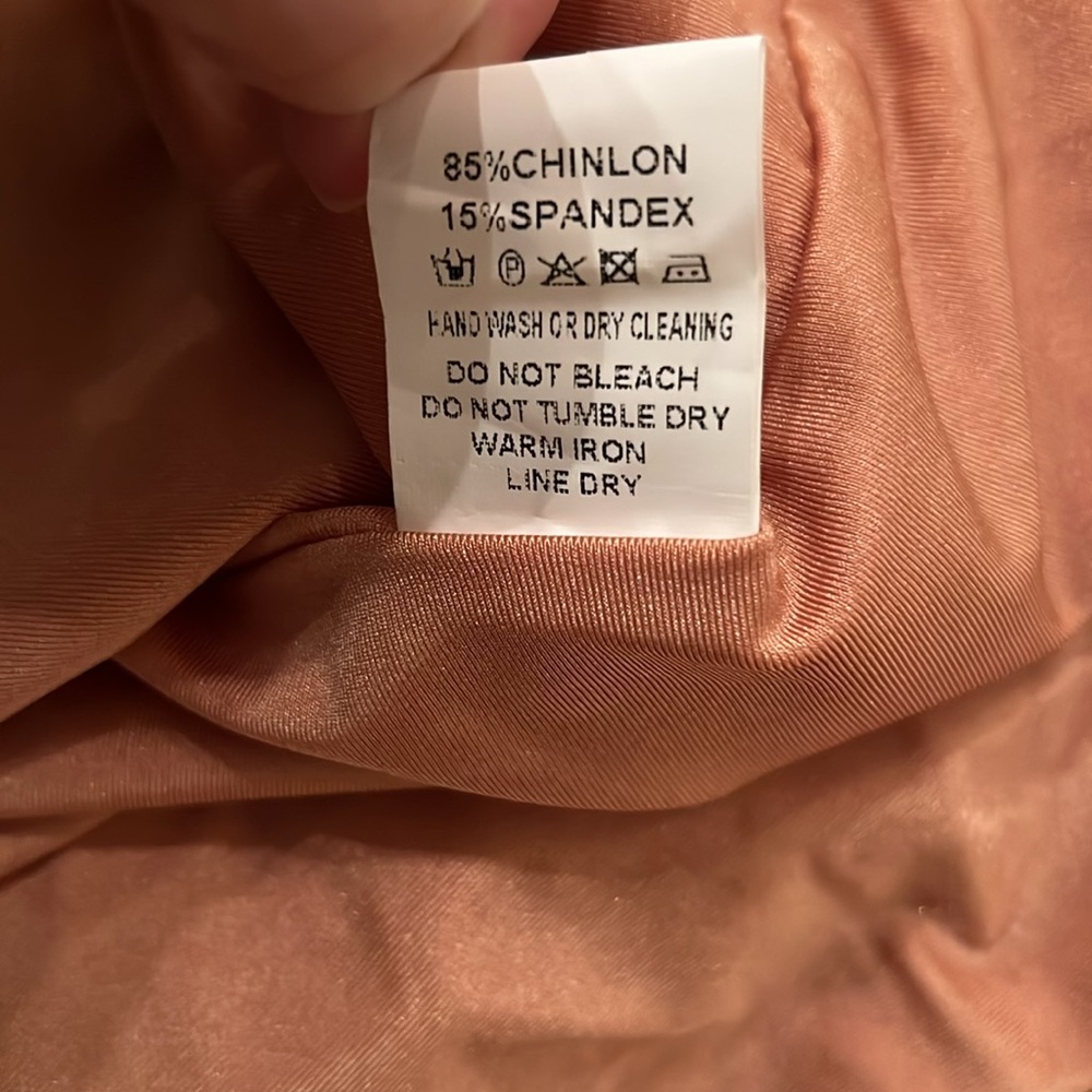 Akira Paxton Maxi Dress In Peach Color With Drape Back Size 1X - Picture 9 of 10